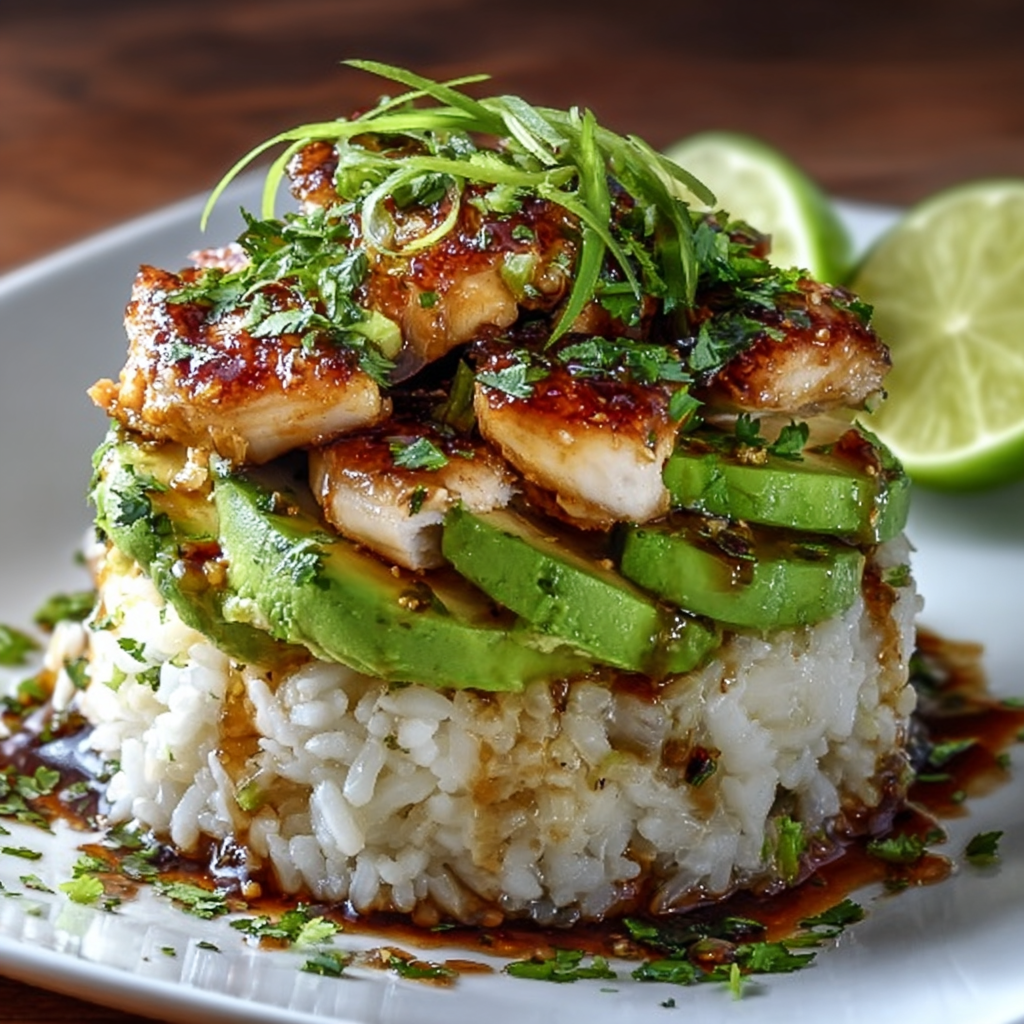 Avocado and rice close-up