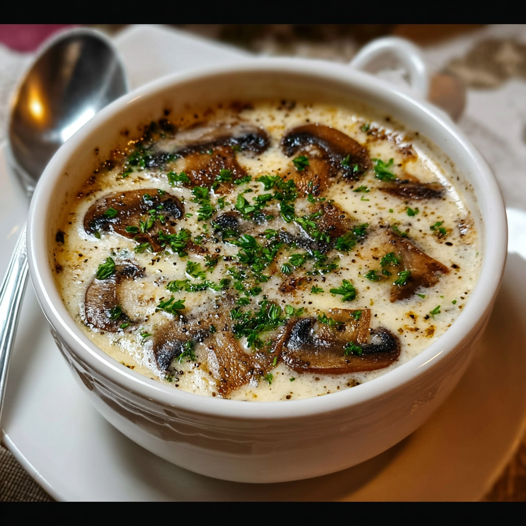 Sliced mushrooms and ingredients on a cutting board