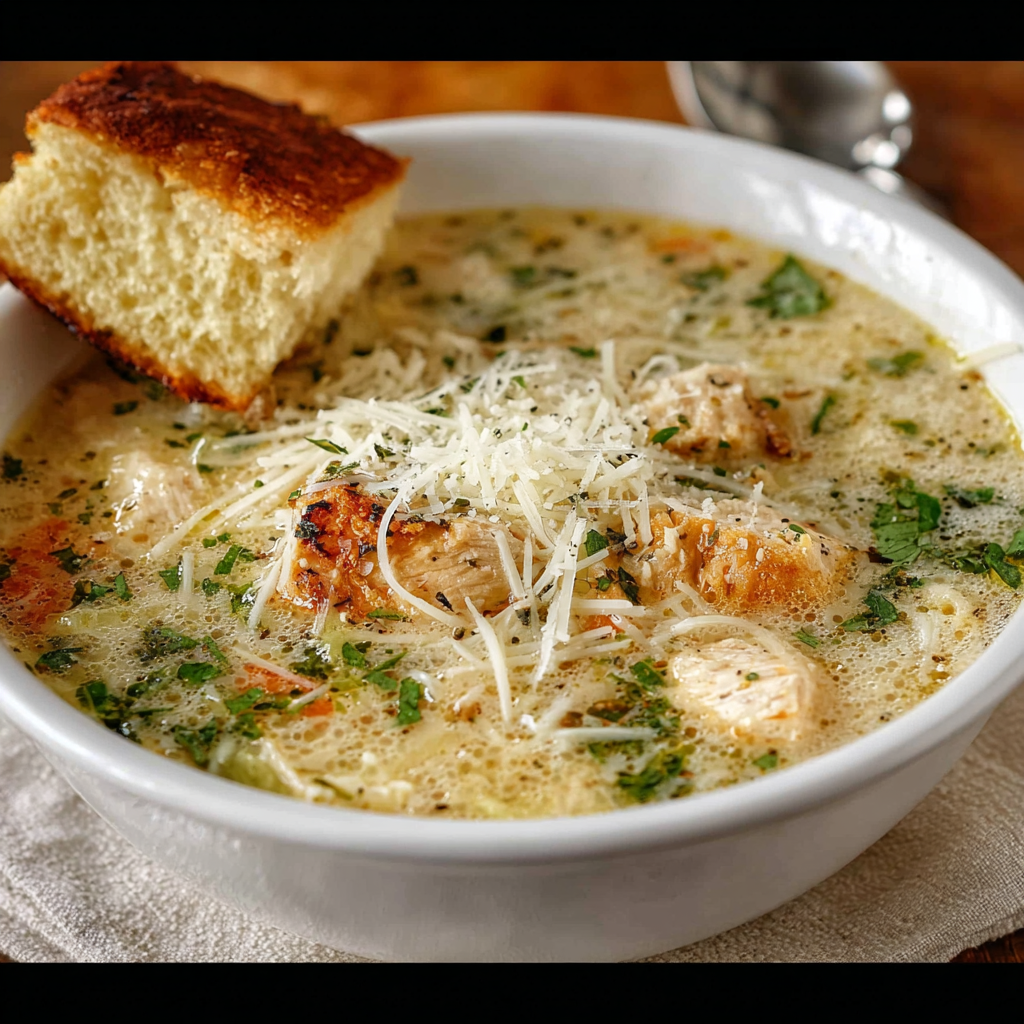 Preparation ingredients on a countertop including garlic and Parmesan