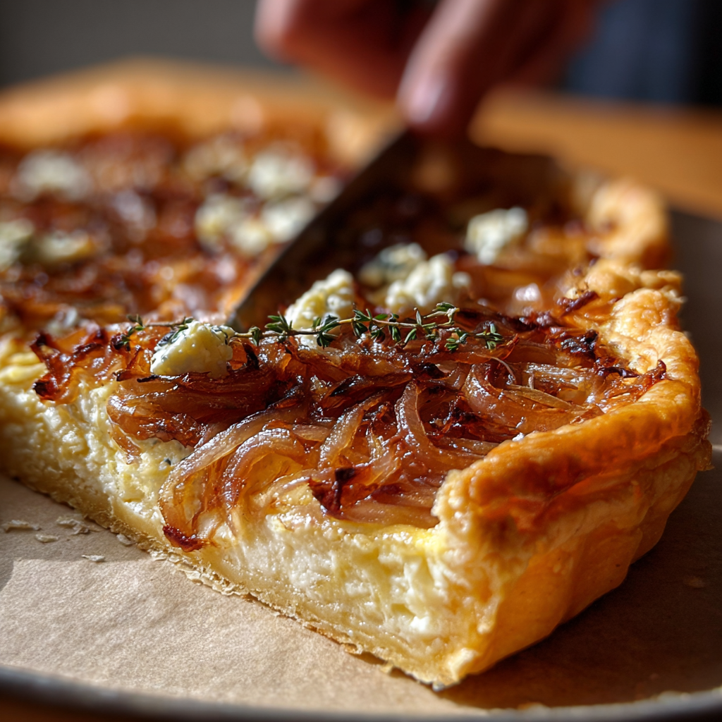 Golden goat cheese tarts on a baking sheet