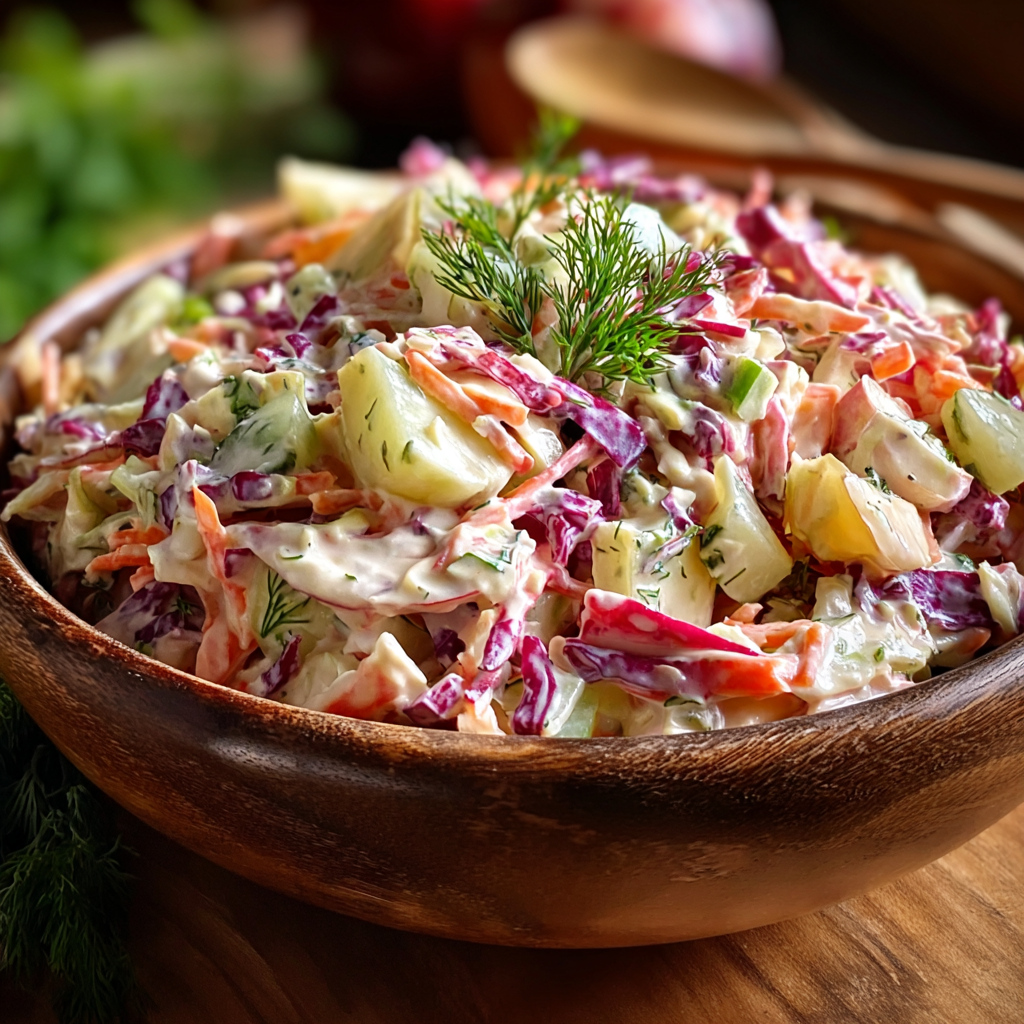 Cranberry apple coleslaw in a bowl