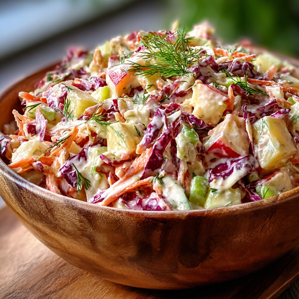 Ingredients for cranberry apple coleslaw on a counter