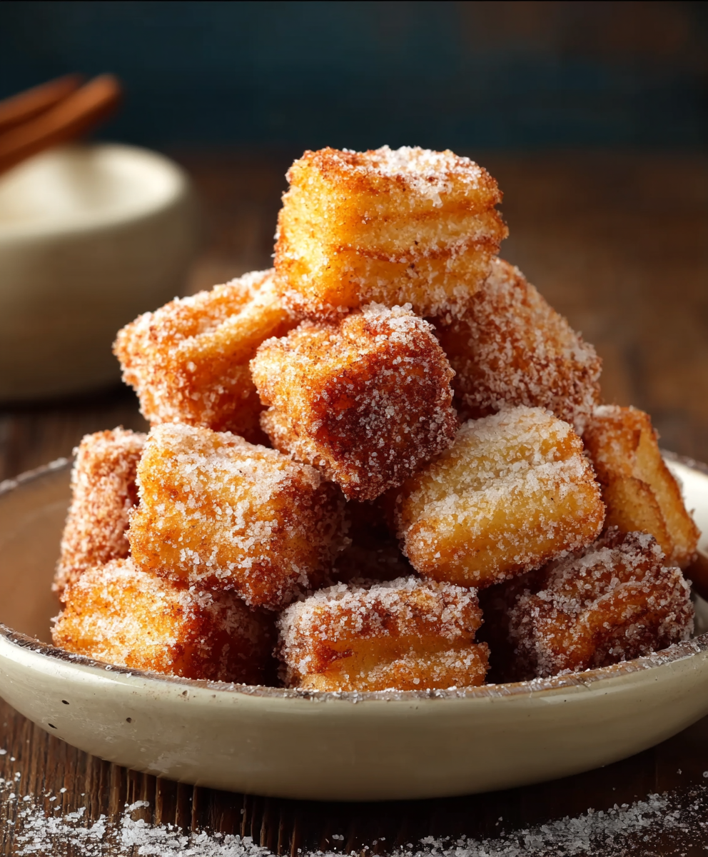 Crispy Angel Cake Churro Bites