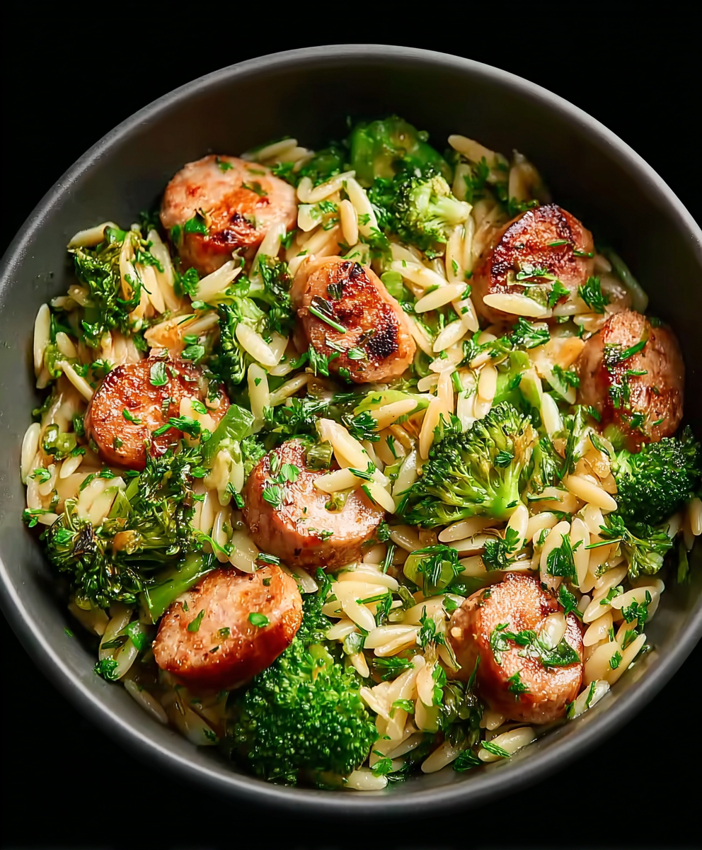 Chicken Sausage and Broccoli Orzo