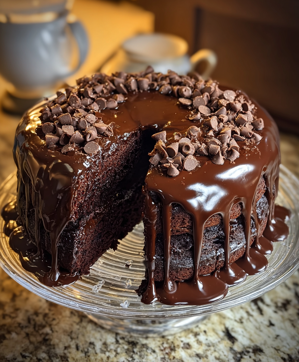 Close-up of chocolate ganache and pecans