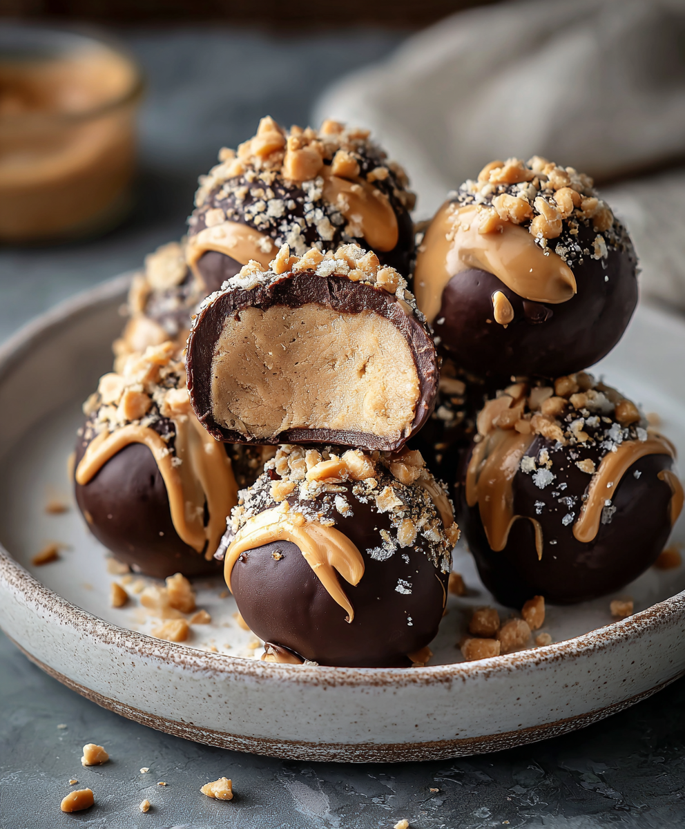 Tray of frozen yogurt peanut butter bites ready to serve