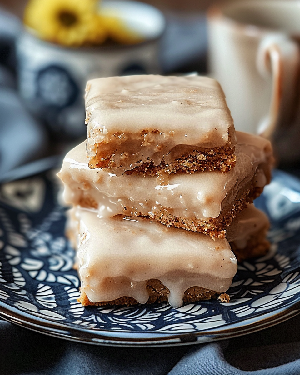 Maple donut bars fresh from the oven