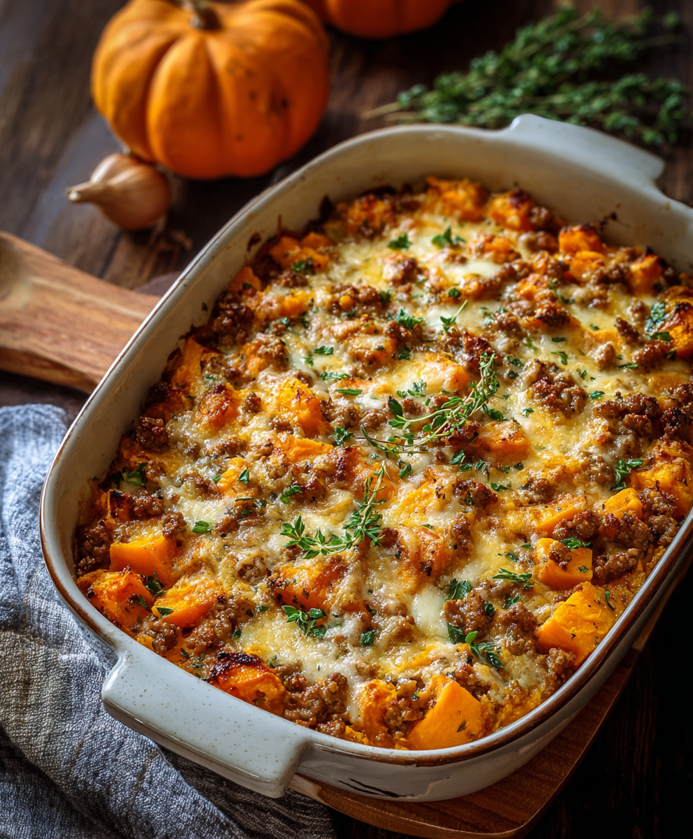 Irresistible Ground Turkey Sweet Potato Casserole