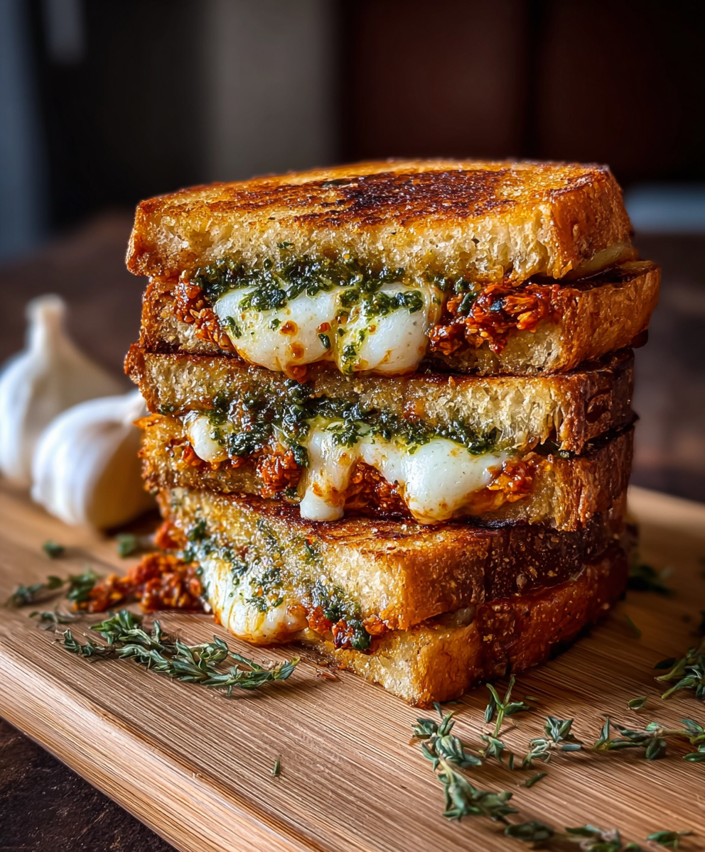 Sun-Dried Tomato Pesto Grilled Cheese