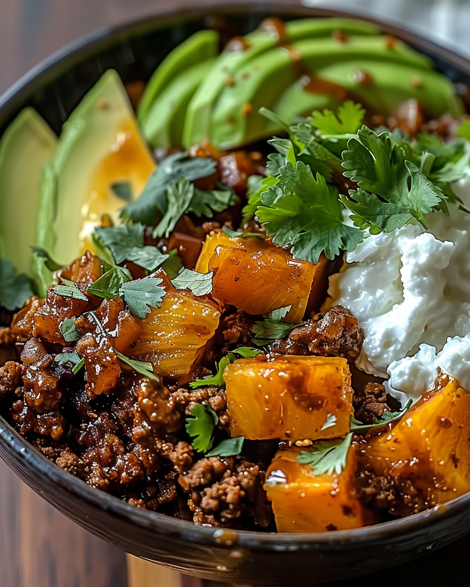 Diced sweet potatoes and spices on a sheet pan