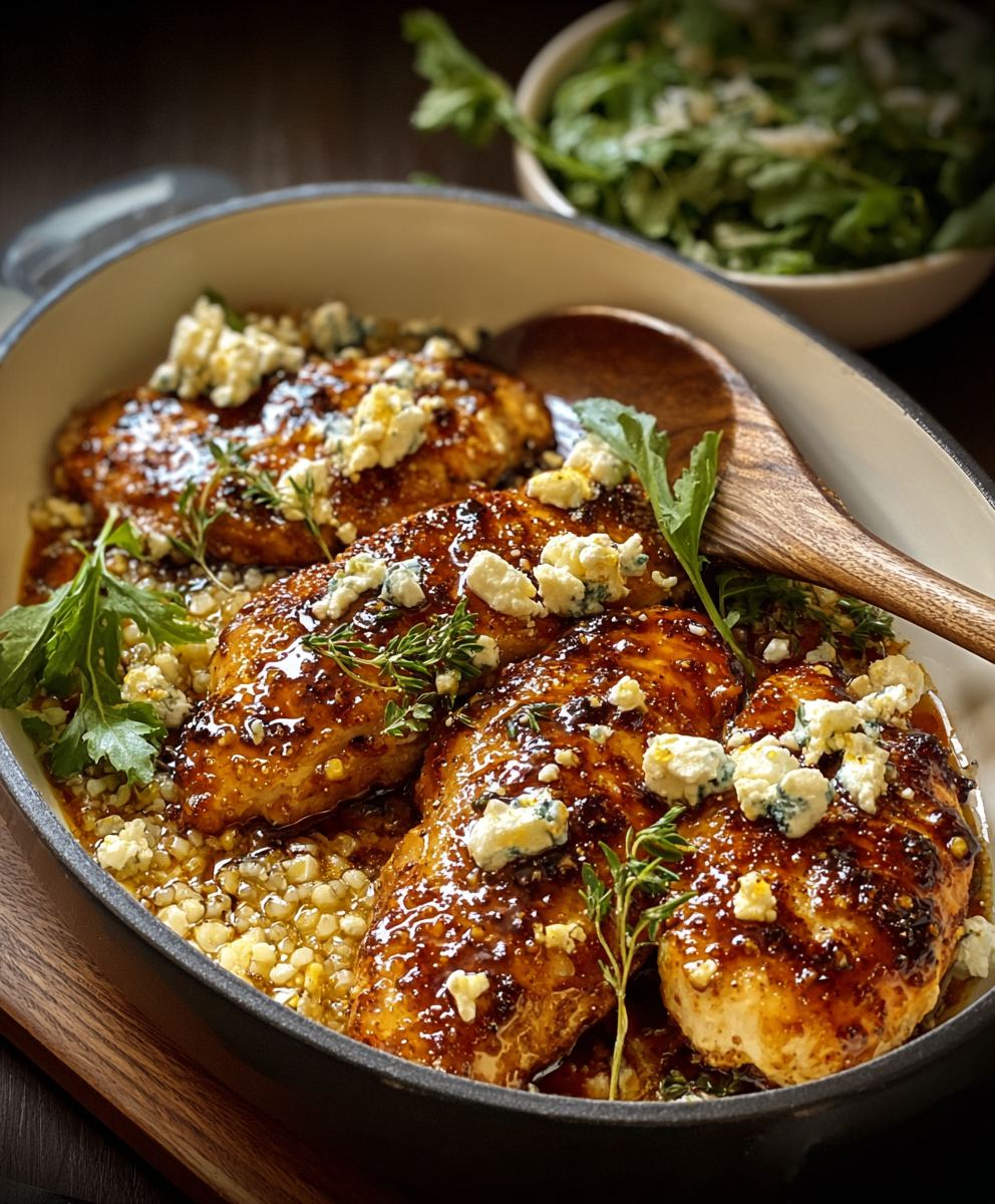 Seared chicken waiting for hot honey glaze