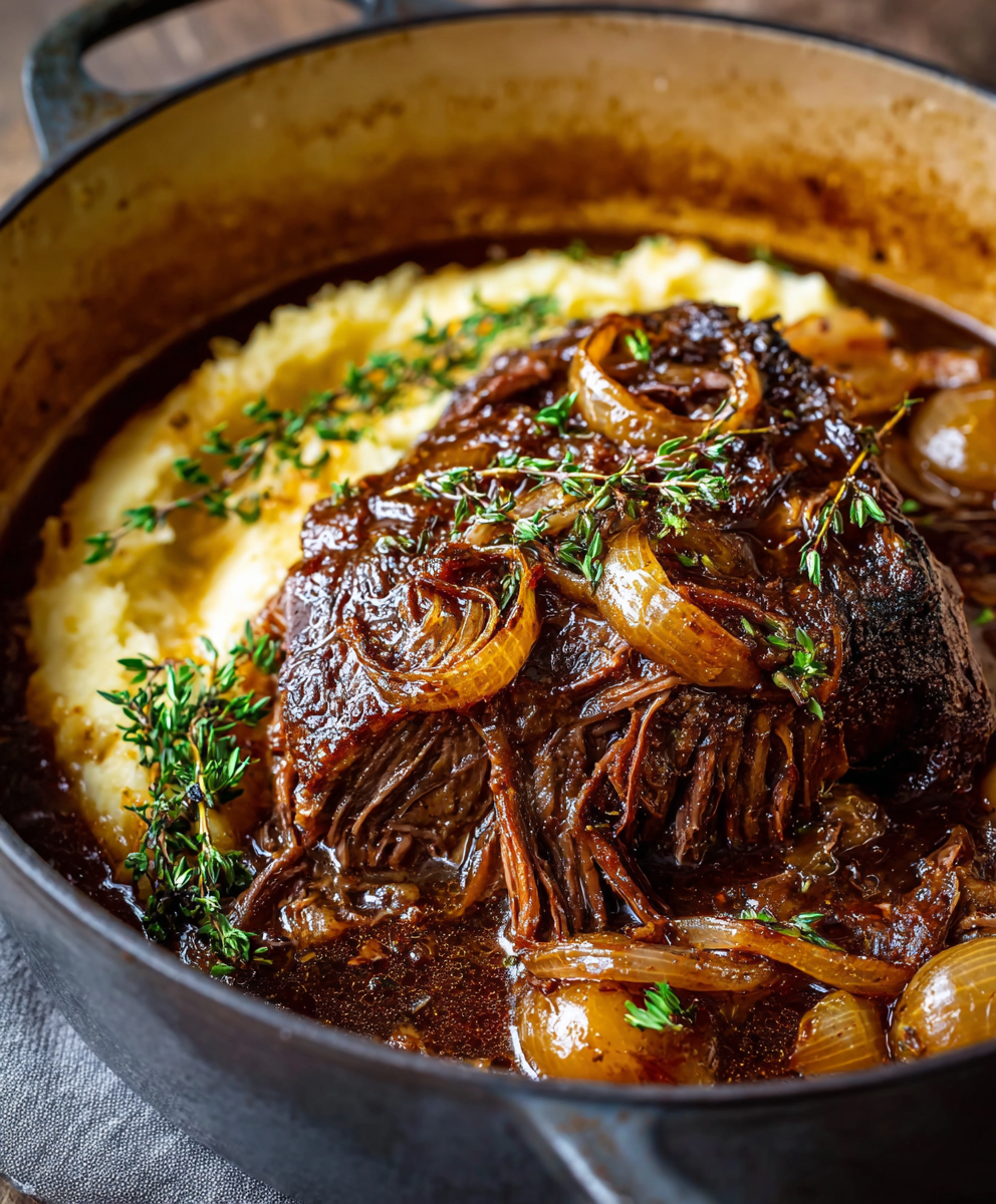 Deeply caramelized onions ready for braising