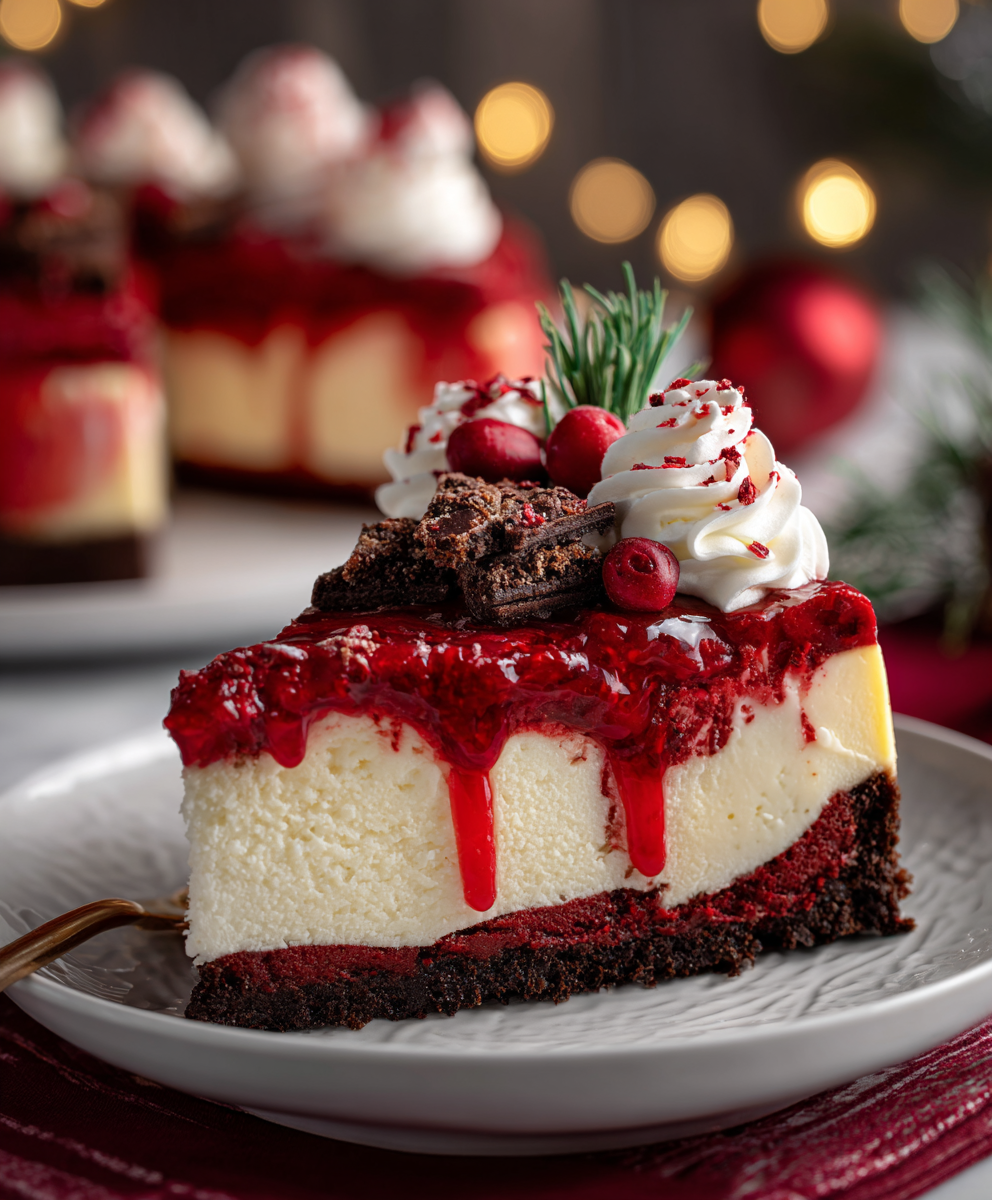 Christmas Red Velvet Cheesecake