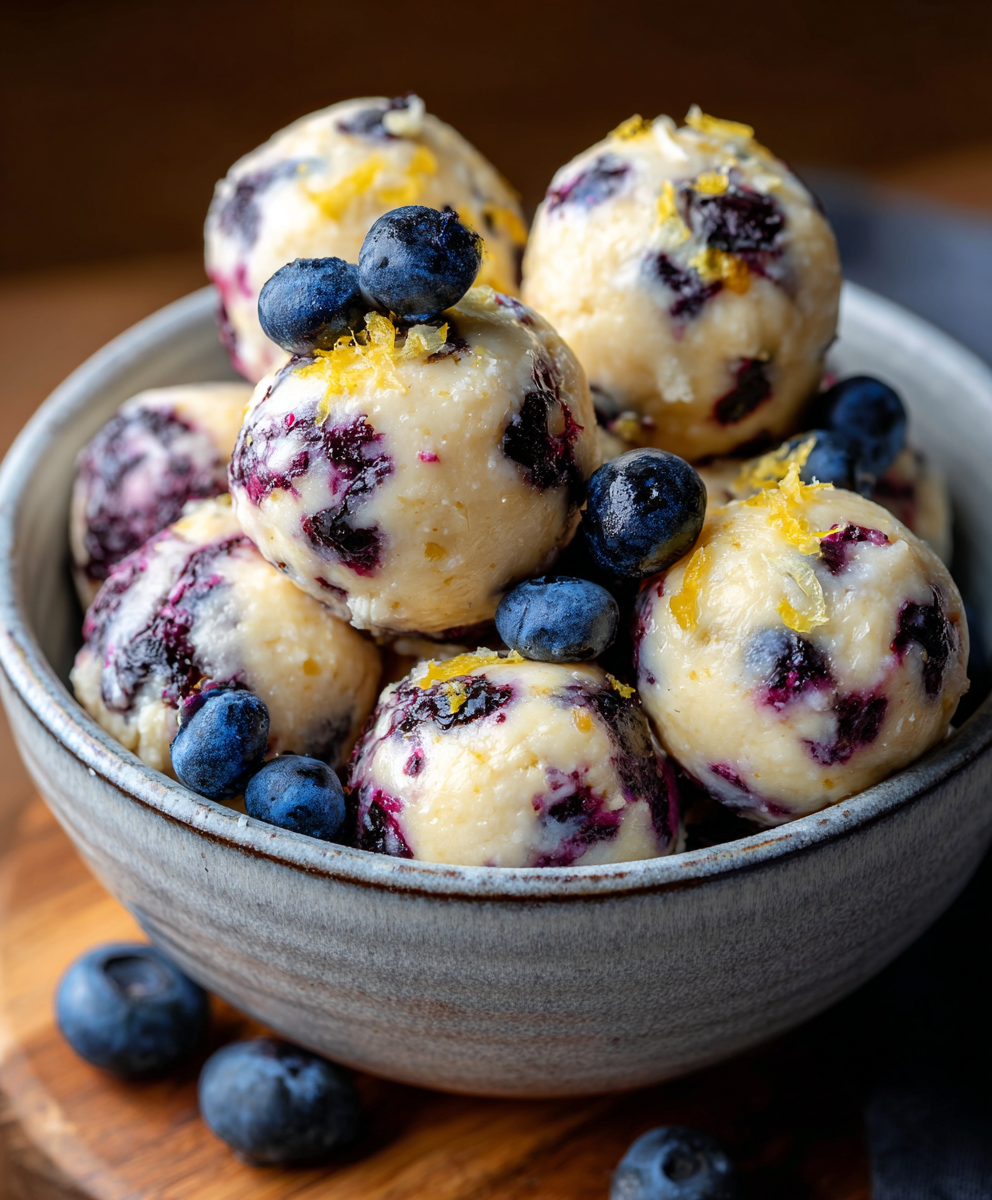 Lemon Blueberry Cottage Cheese Protein Bites