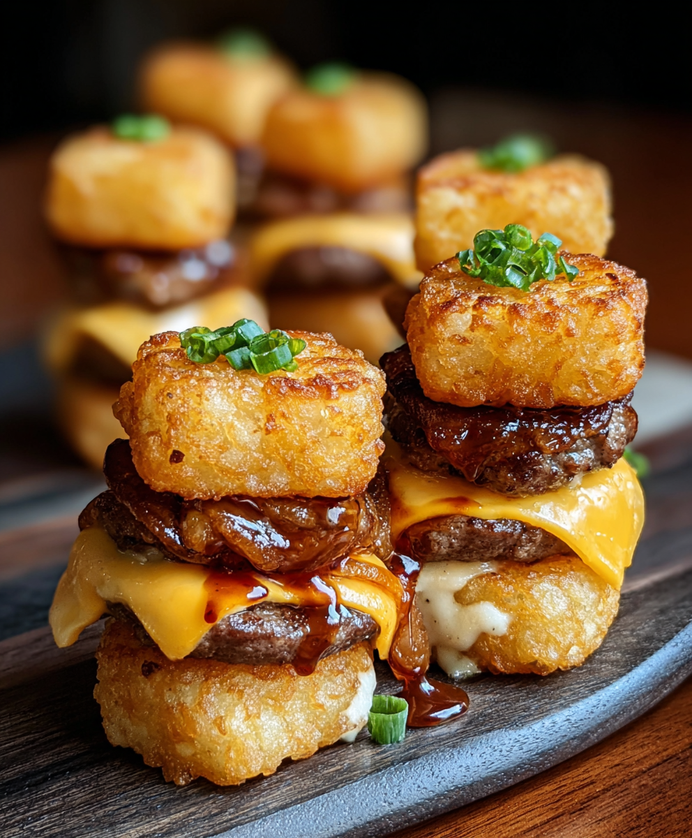 Mini Tater Tot Cheeseburgers