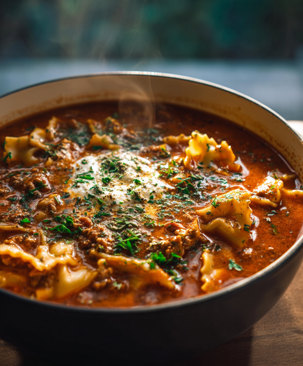 One Pot Lasagna Soup