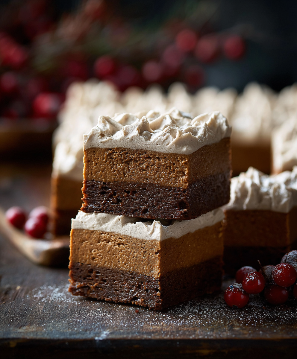 Frosted Gingerbread Brownies