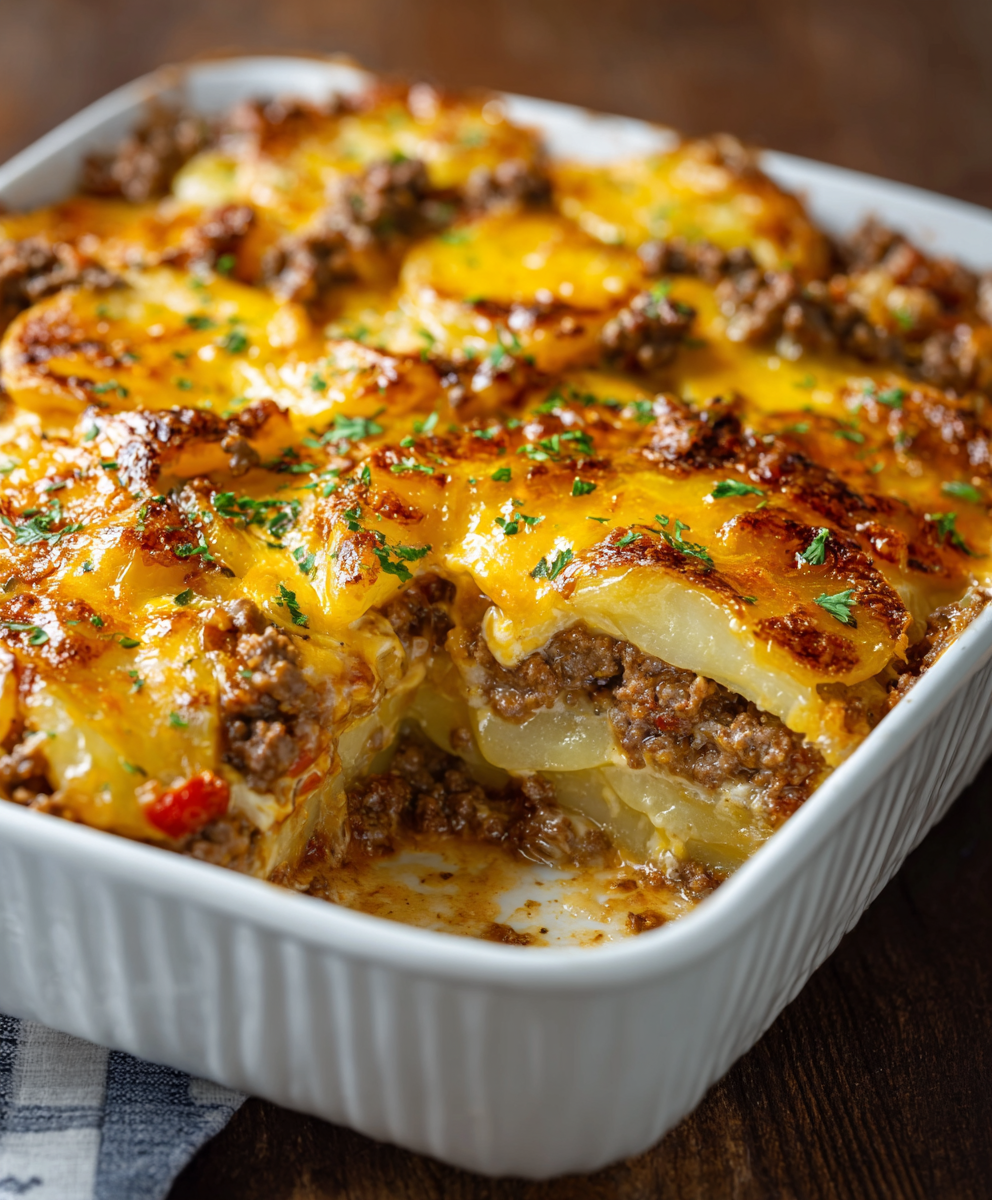 Cheesy Hamburger Potato Casserole