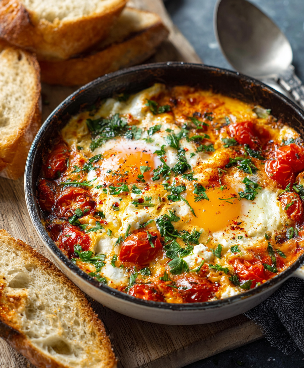 Baked Feta Eggs