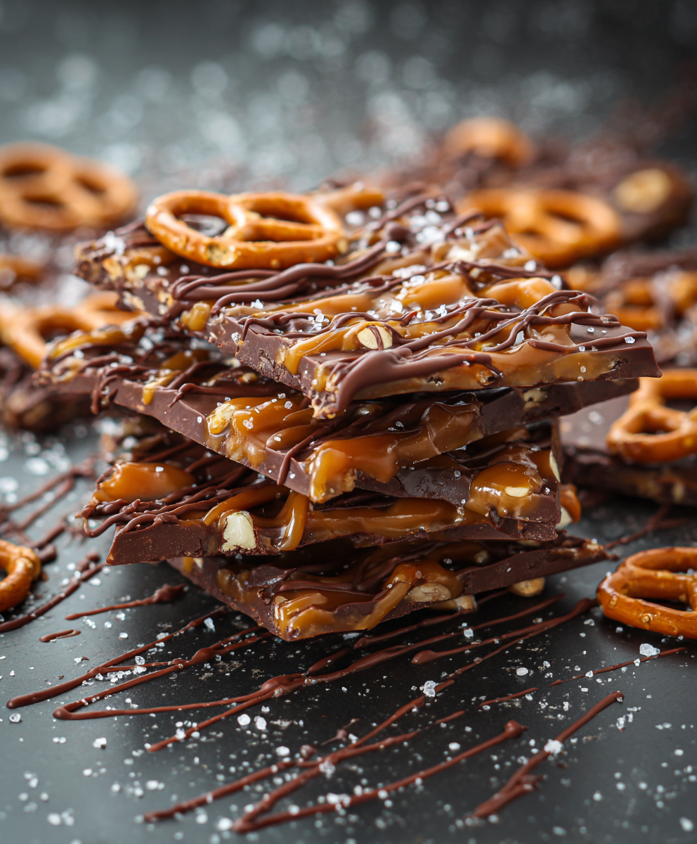Salted Caramel Pretzel Bark