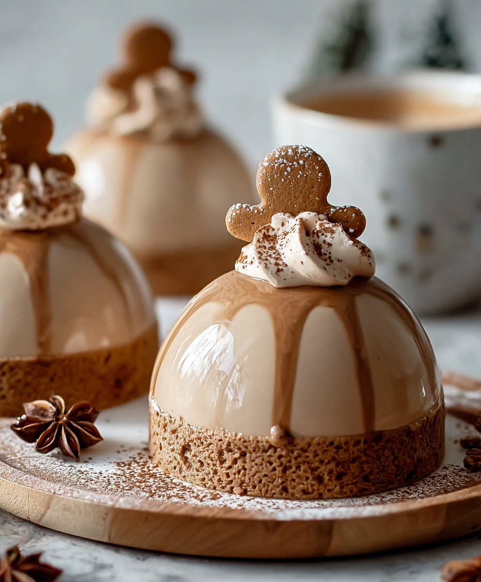 Gingerbread Latte Mousse Domes