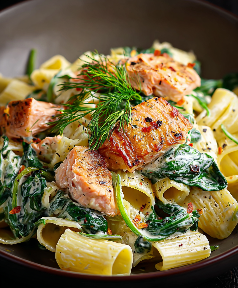 Salmon Spinach Pasta