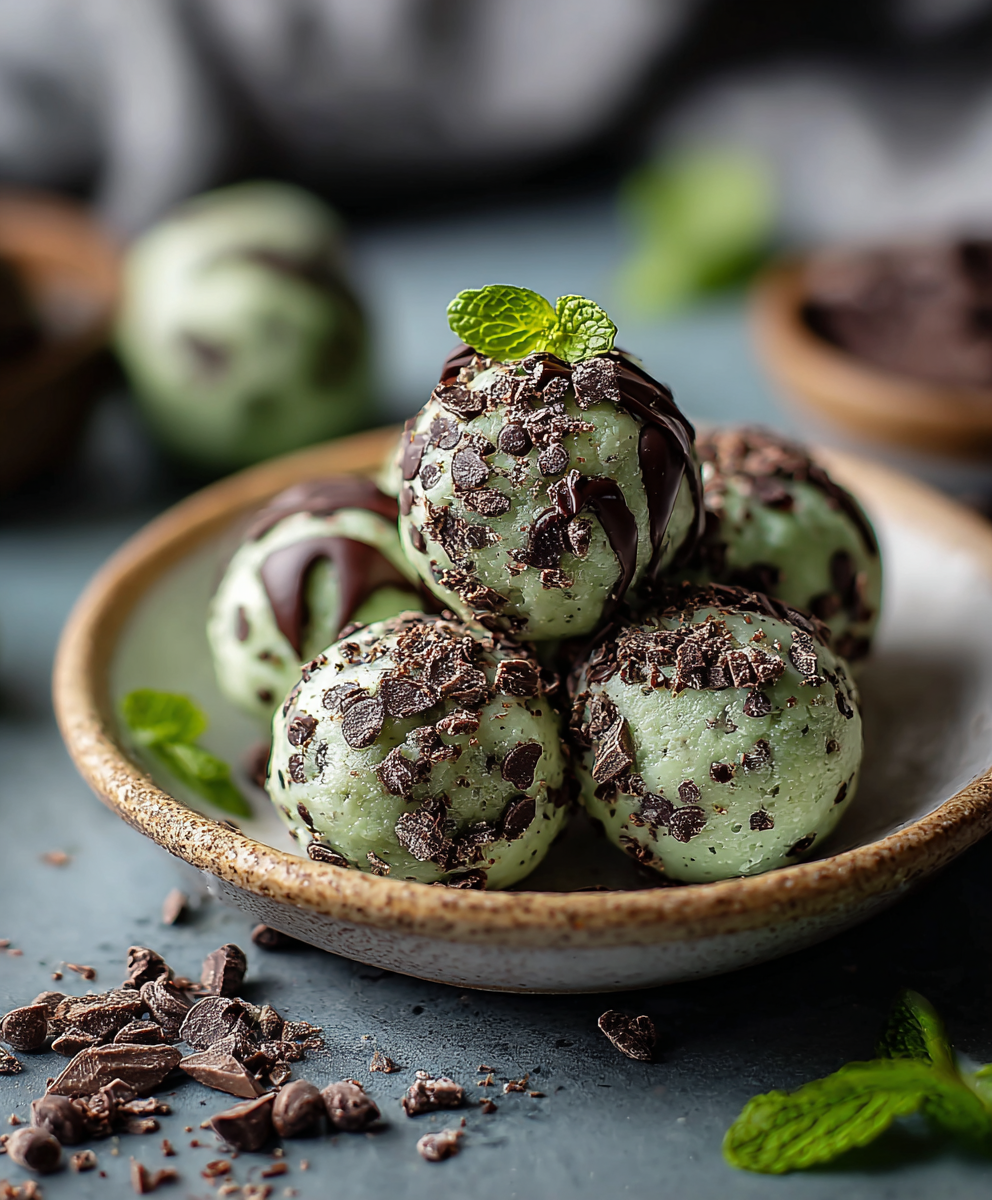 Mint Chocolate Chip Protein Balls