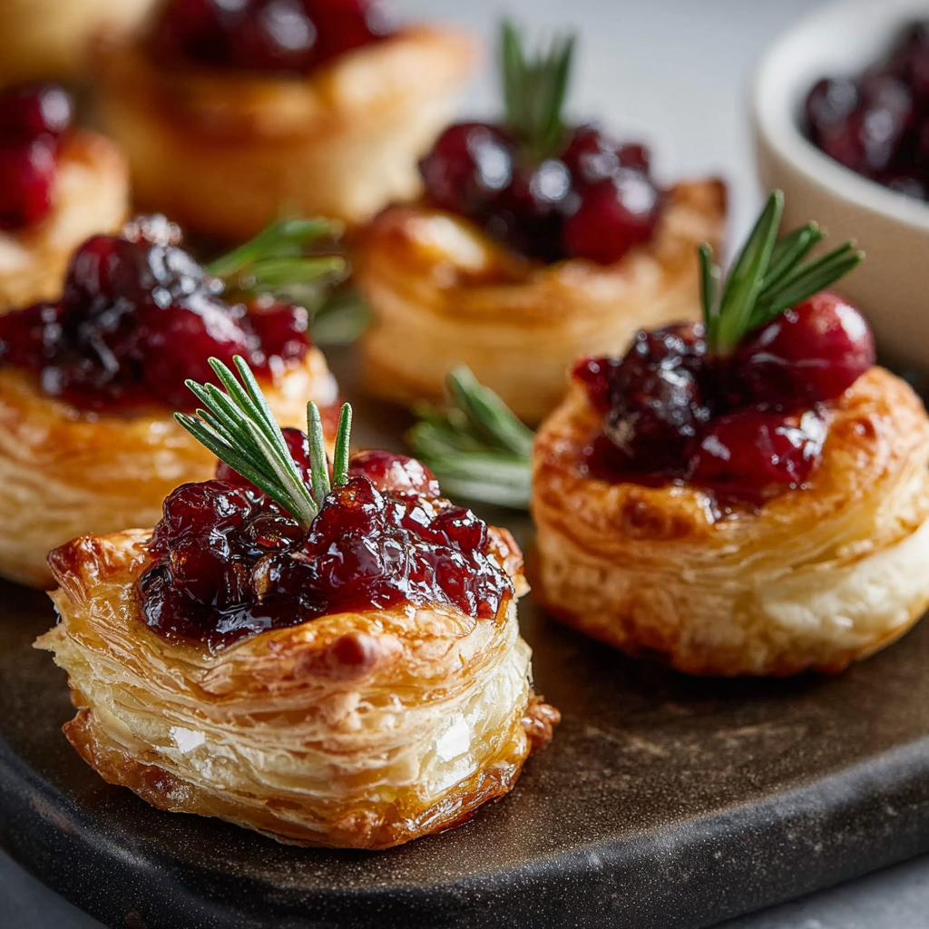 Mini cranberry brie bites in a mini muffin tin