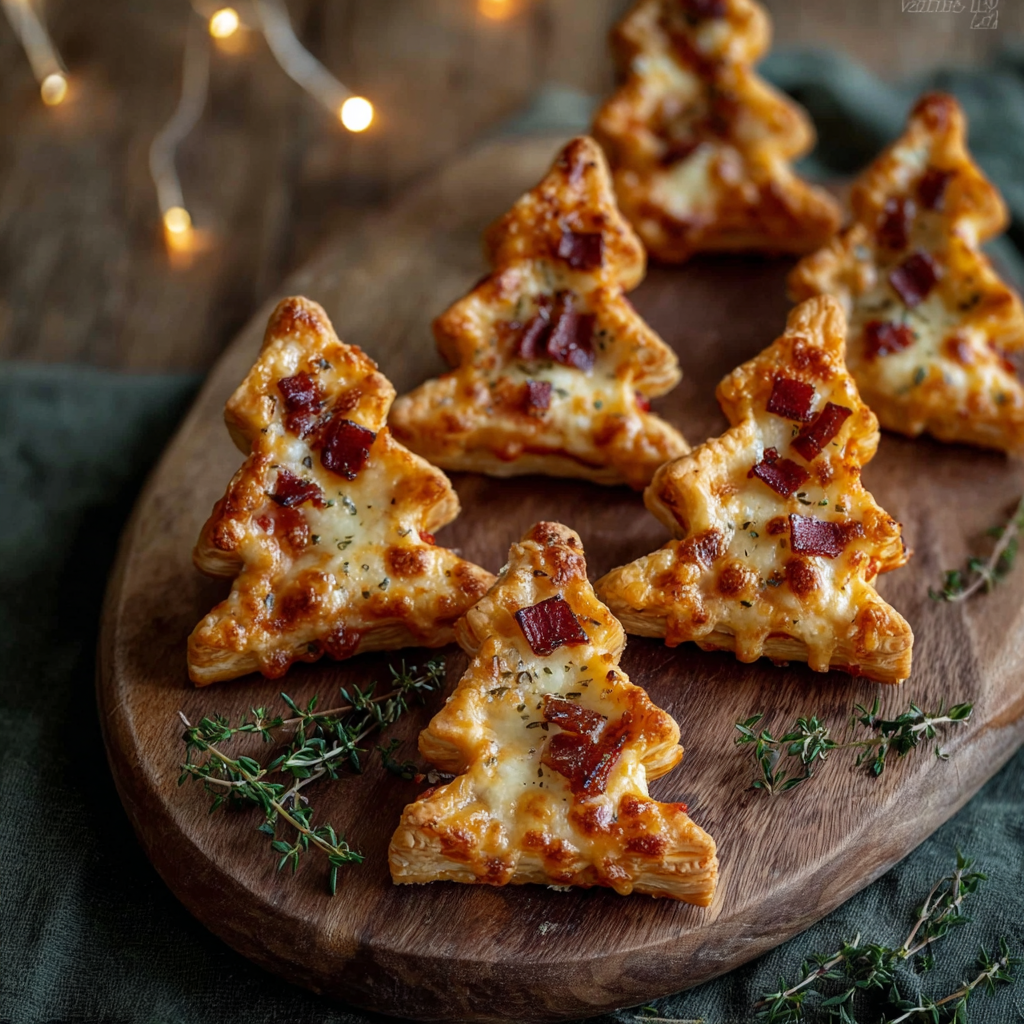 Puff Pastry Christmas Tree Pizza Bites