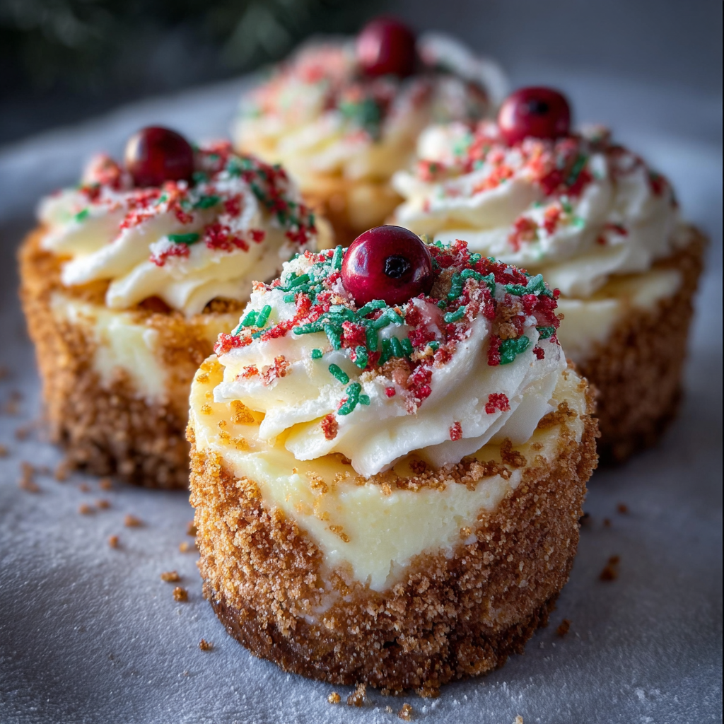 Mini Christmas Cheesecakes