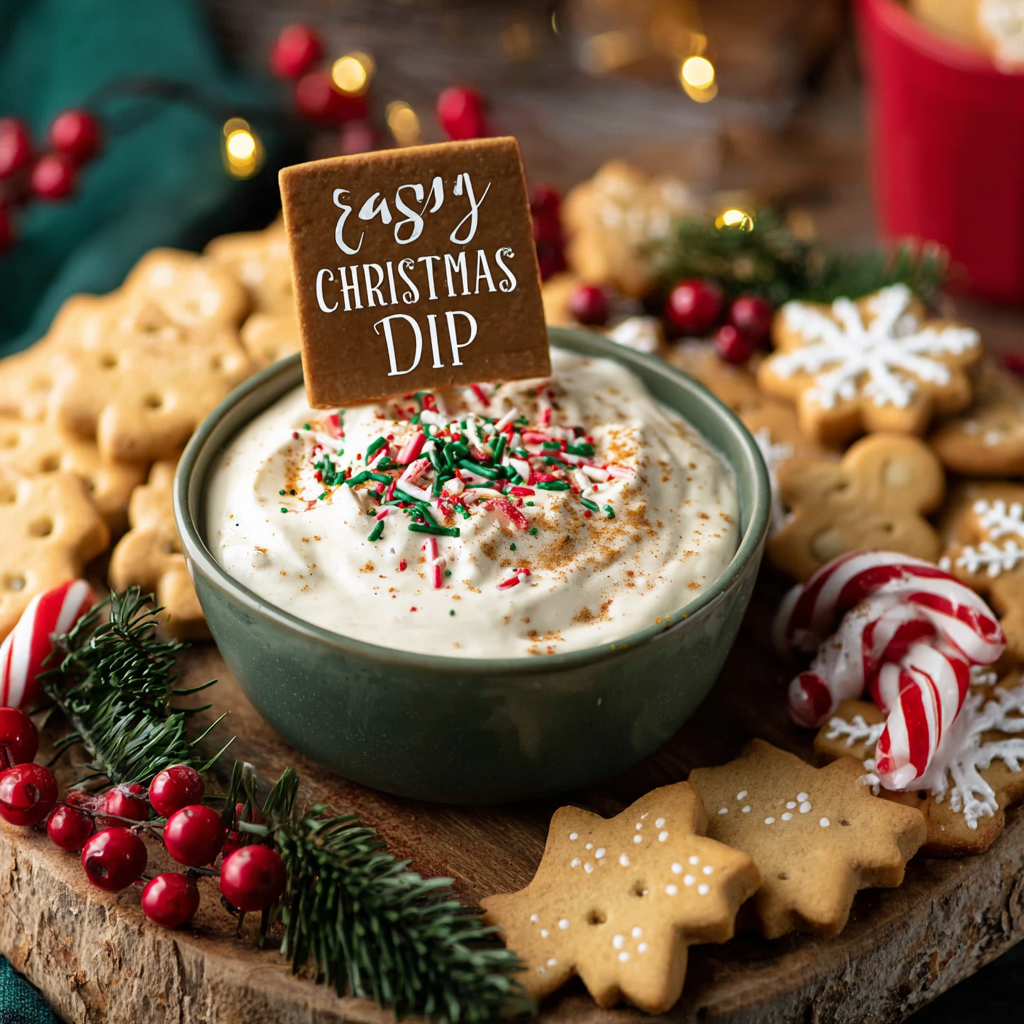 Creamy Christmas cookie dip in a serving bowl