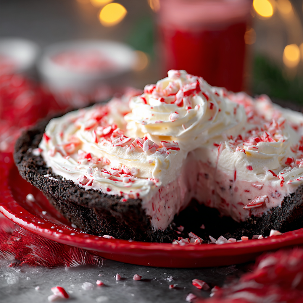 No-Bake Christmas Peppermint Pie