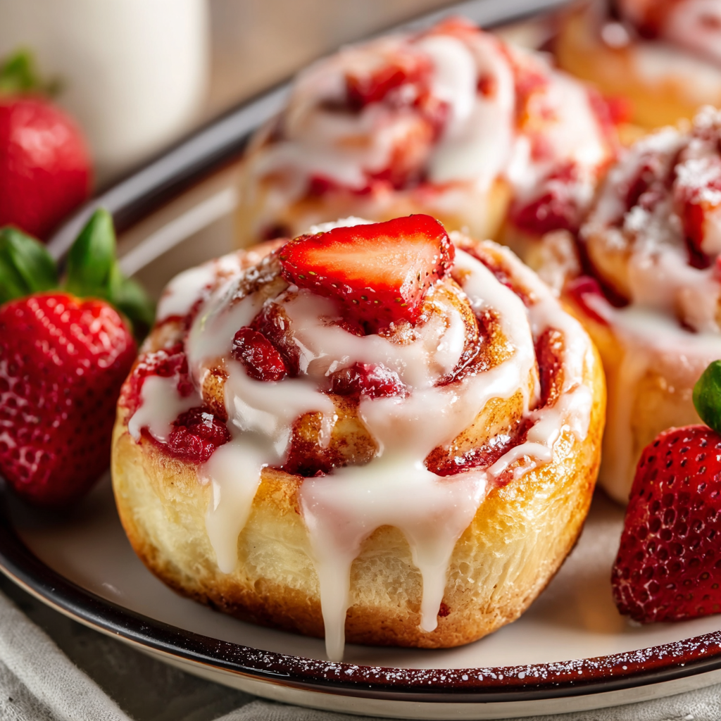 Strawberry Cheesecake Cinnabon Rolls