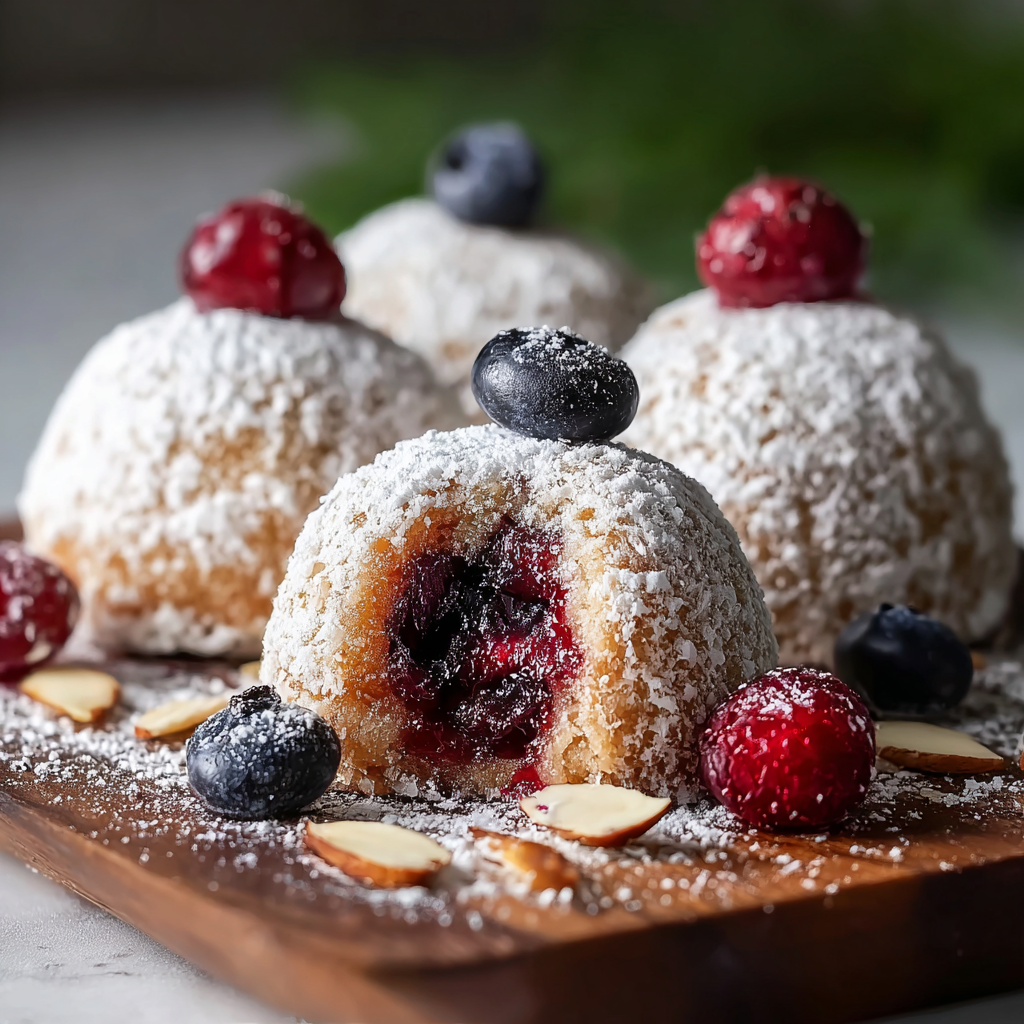 Blueberry and Almond Snowball Cakes