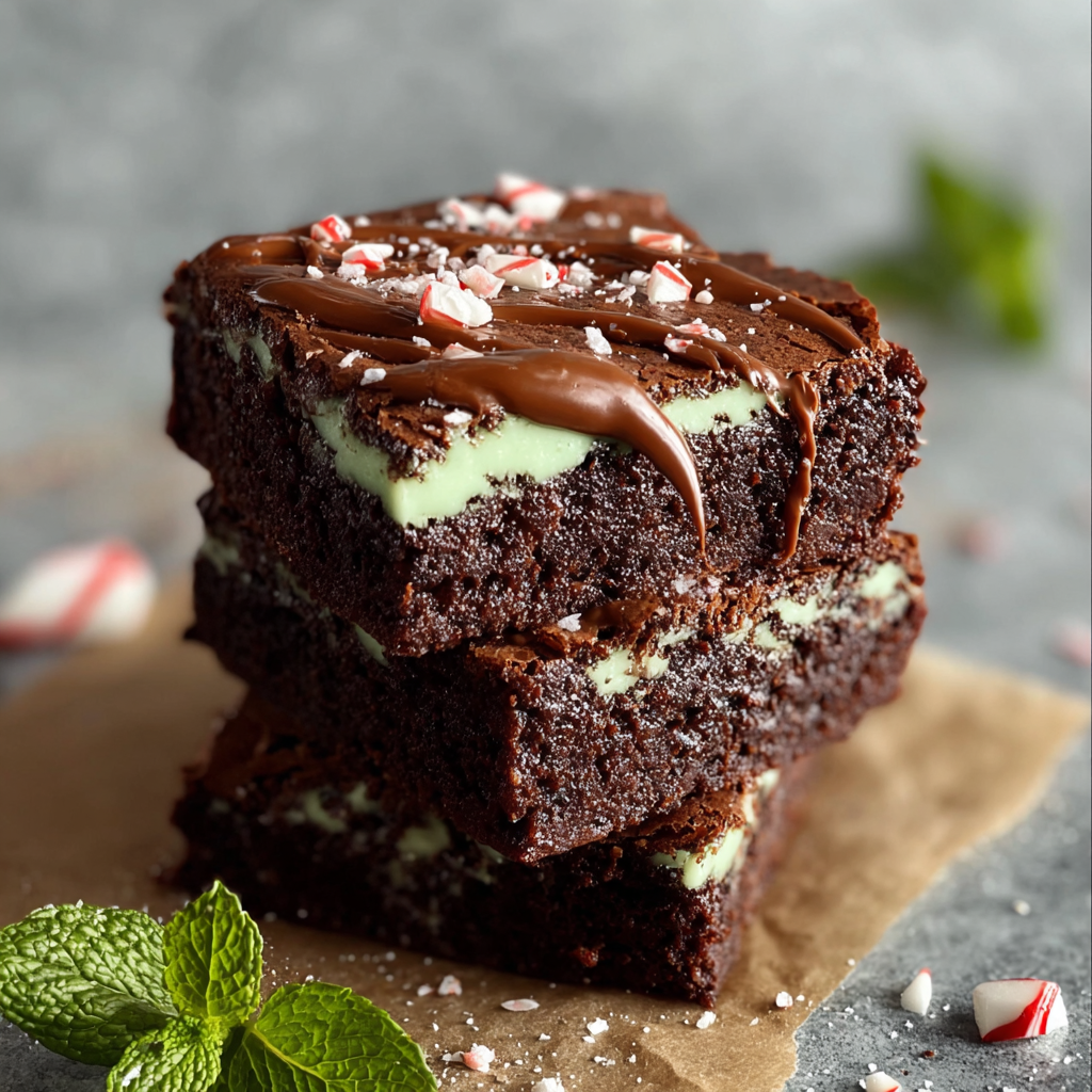 Mint Brownies with Chocolate Frosting