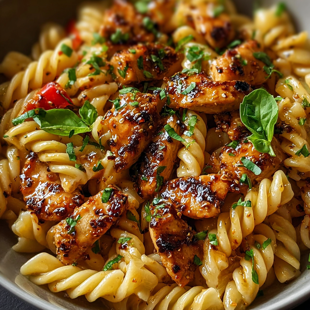 Honey Pepper Chicken Pasta finished dish