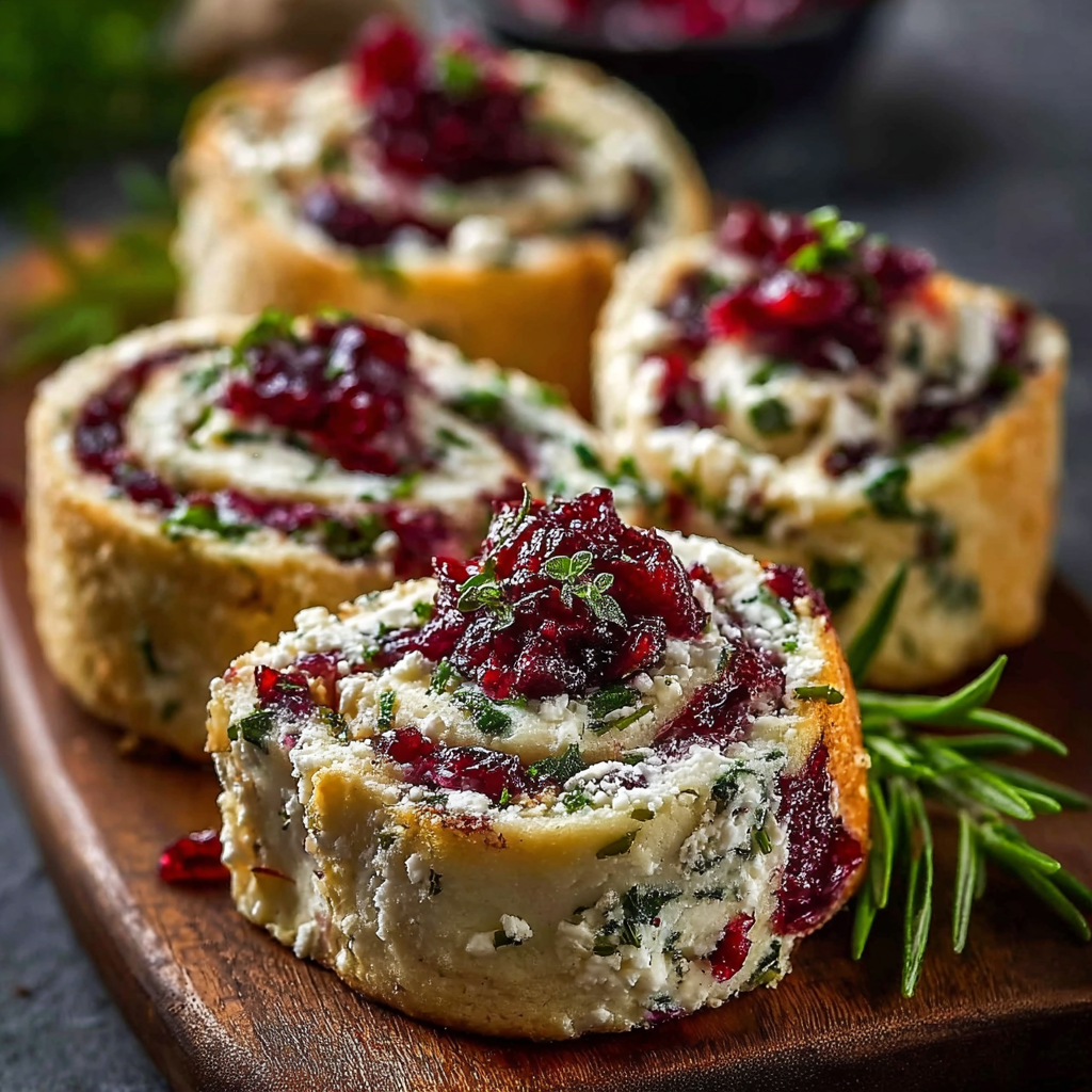 Cranberry cream cheese rolls on baking sheet