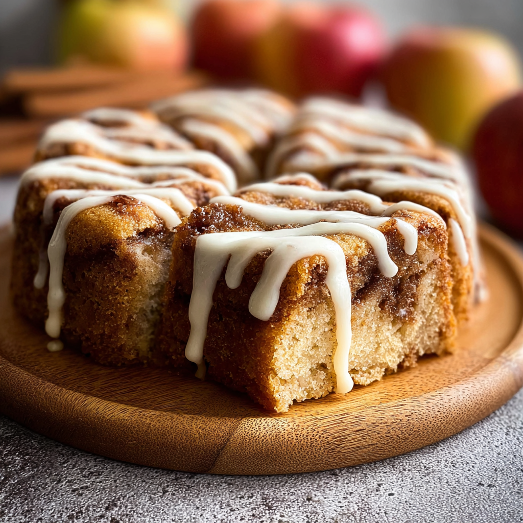 Easy Cinnamon Apple Cake in pan
