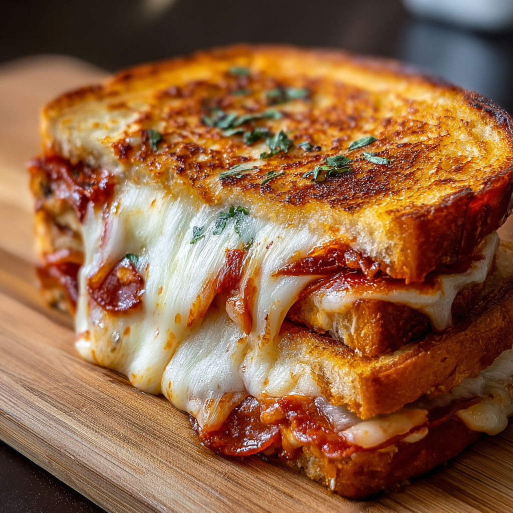 Close up of melted cheese stretch