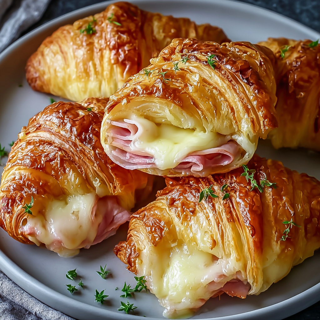 Air fried croissants golden brown in basket