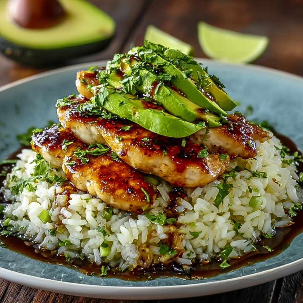Honey lemon chicken glazed in pan