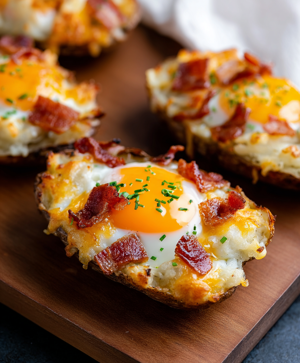 Twice Baked Loaded Breakfast Potatoes