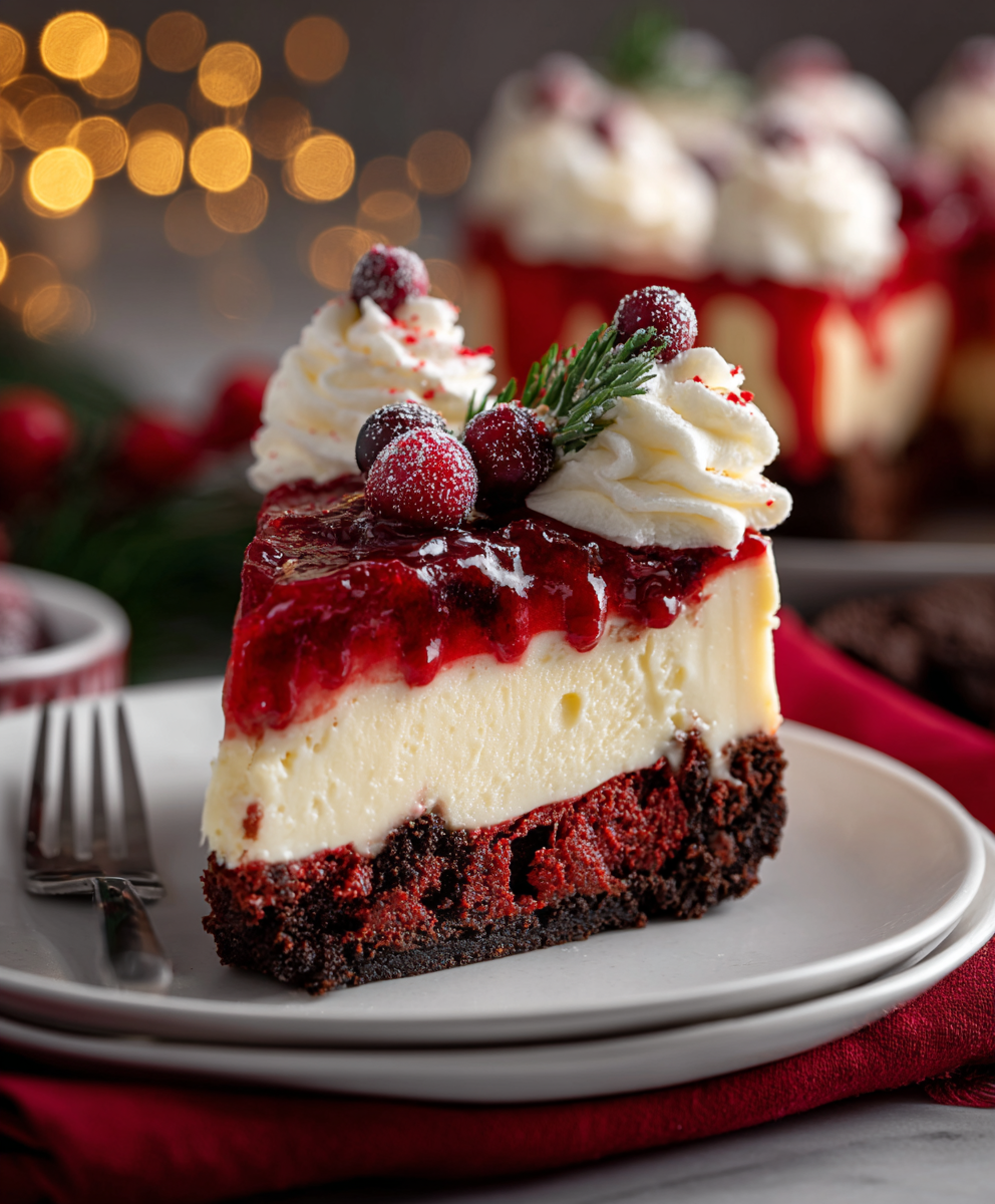 Christmas Red Velvet Cheesecake