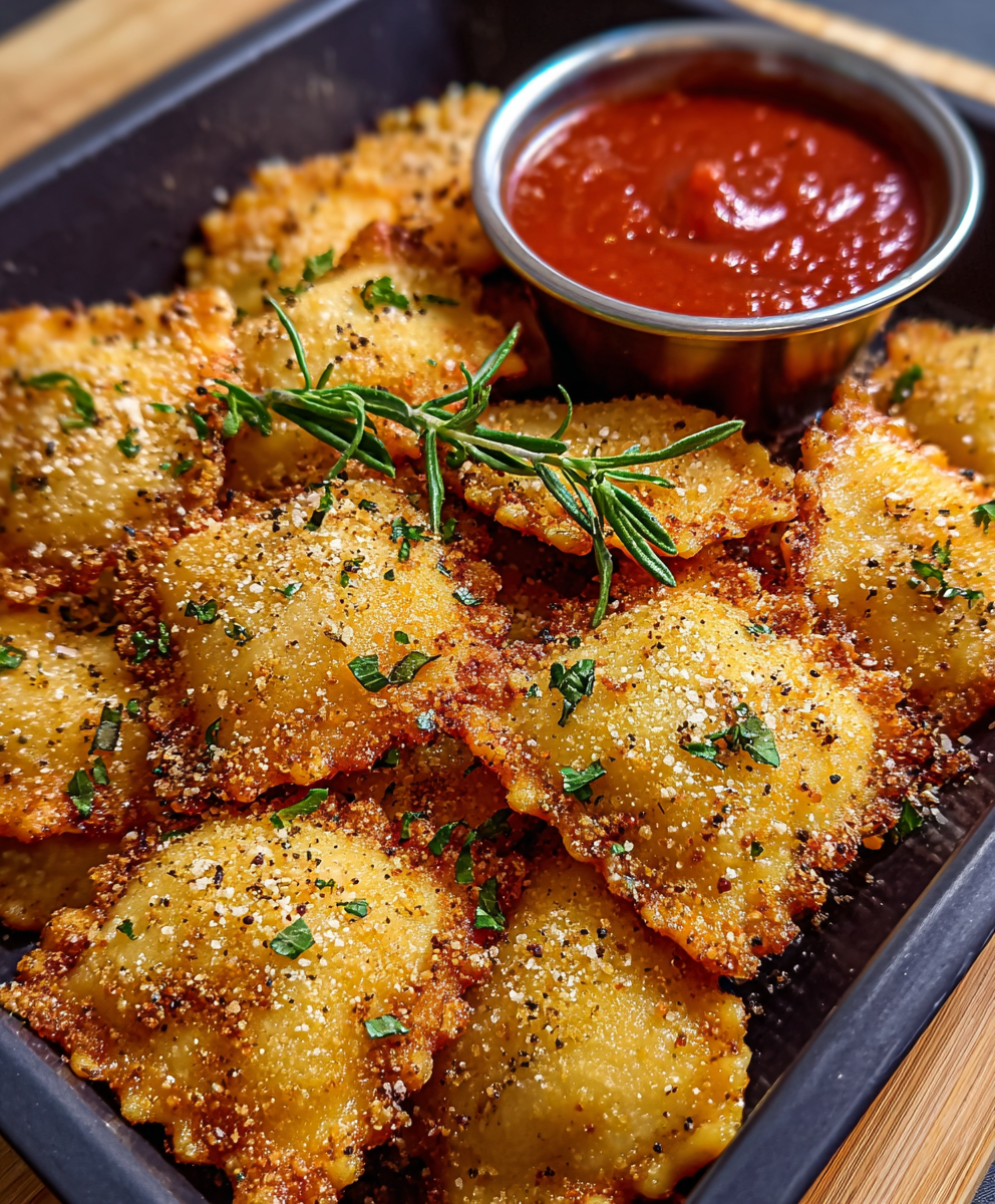Toasted Ravioli in Air Fryer or Oven – Crispy
