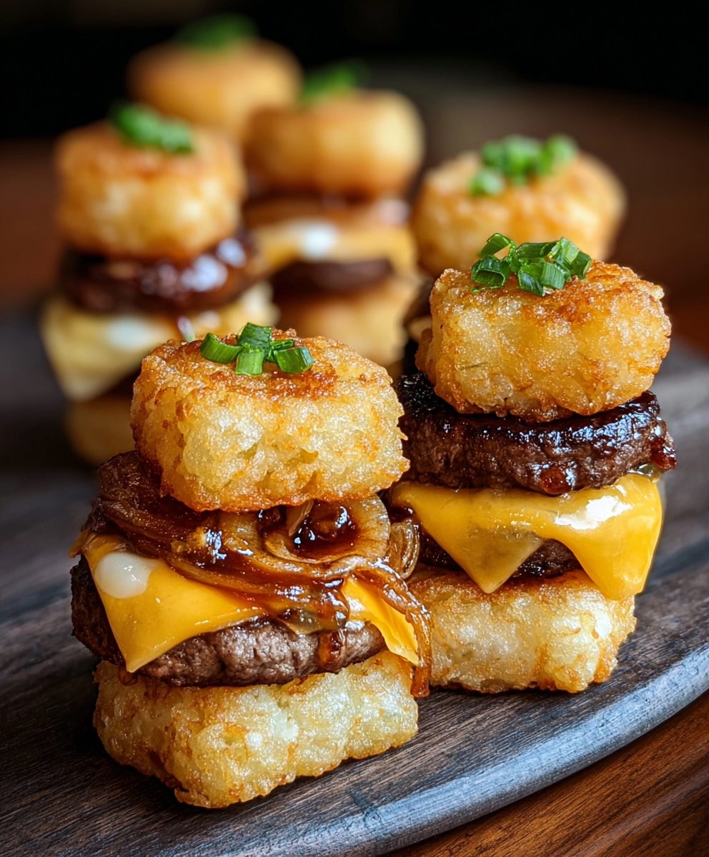 Mini Tater Tot Cheeseburgers