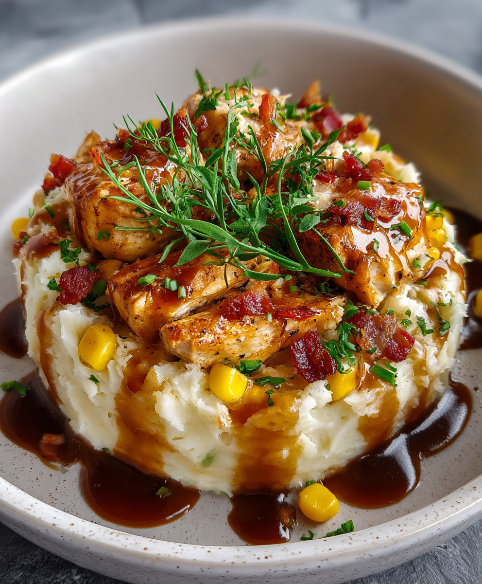 Chicken Mashed Potato Bowls