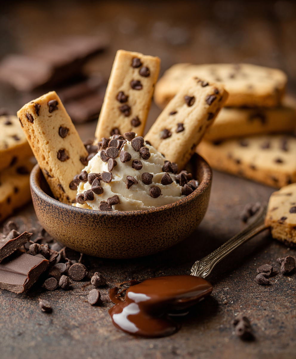 Dipped chocolate chip cookie dippers with sprinkles