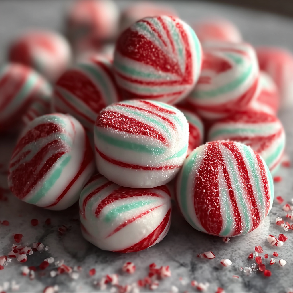 Hands rolling and twisting peppermint ropes