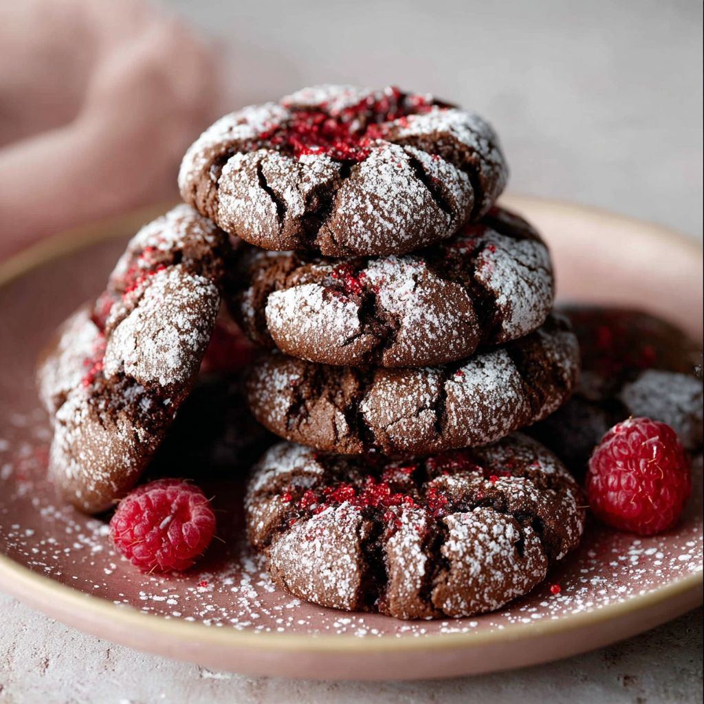 Close up of a split crinkle showing raspberry center