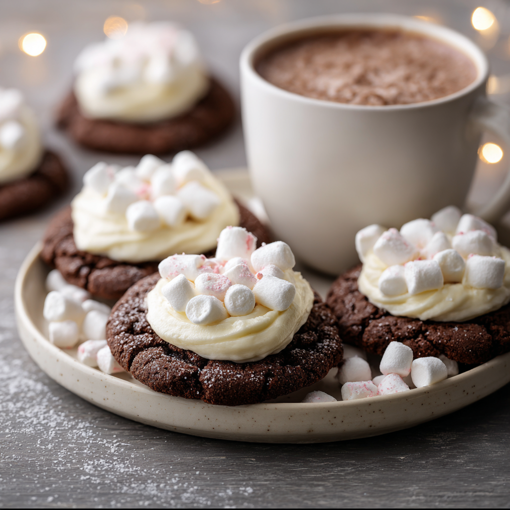 Hot Cocoa Cookies on a cooling rack